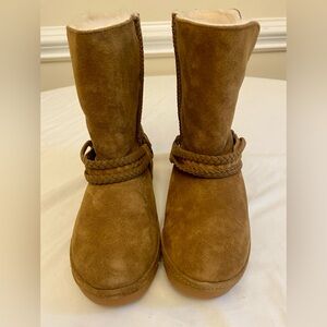 Tara M Zoe Boots Tan Suede Wool-Lined Ankle/Mid-Calf – Women’s Size 8